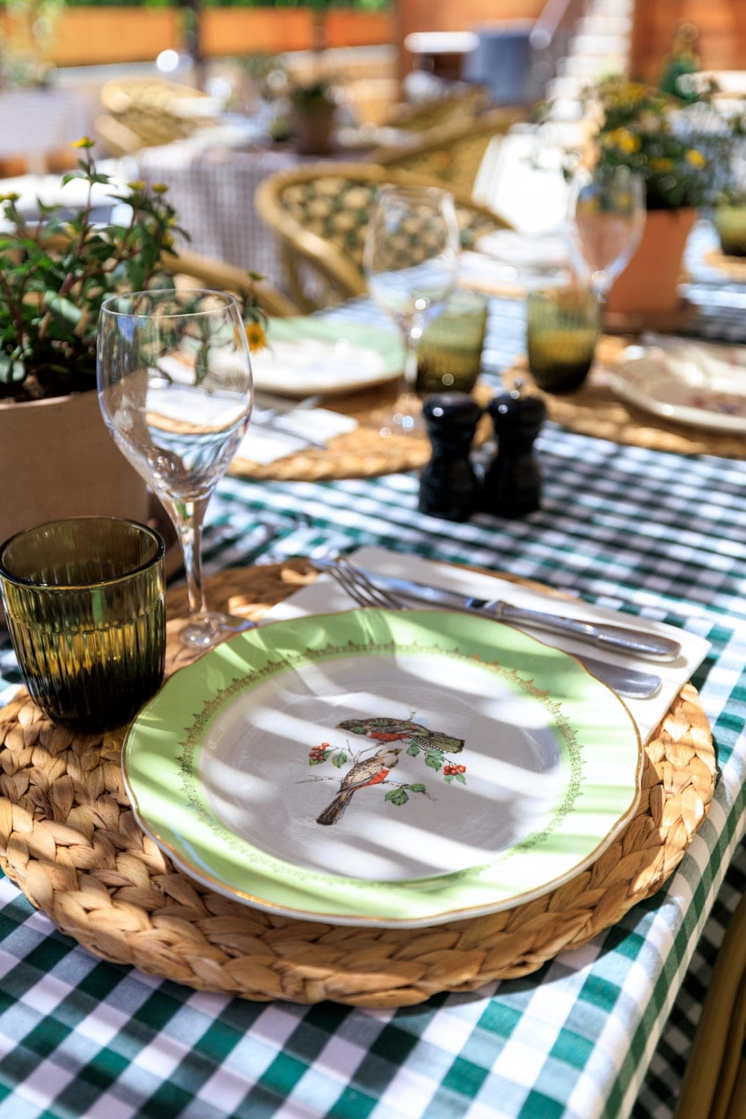 A table set on the terrace